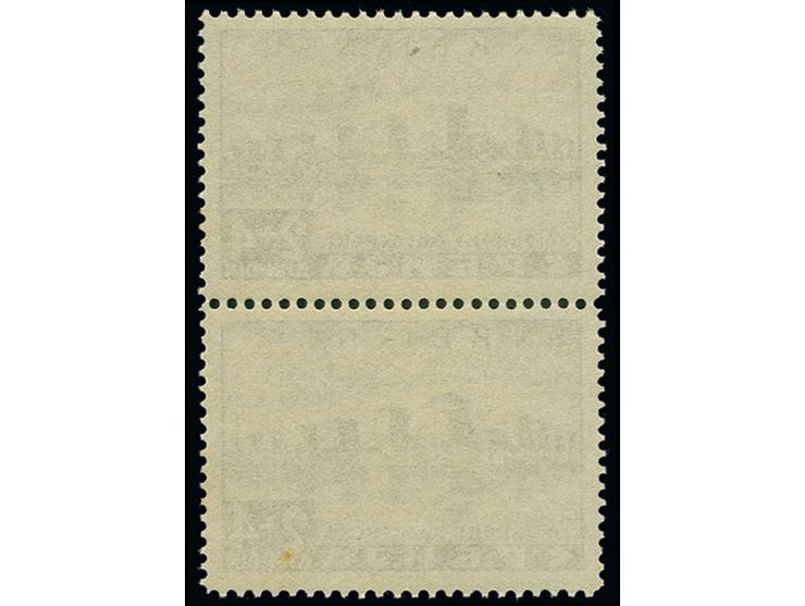 1941, Semendria 2 Din. im senkrechten Paar, obere Marke mit Plattenfehler "Tür unten rechts im vordersten Festungsturm", post