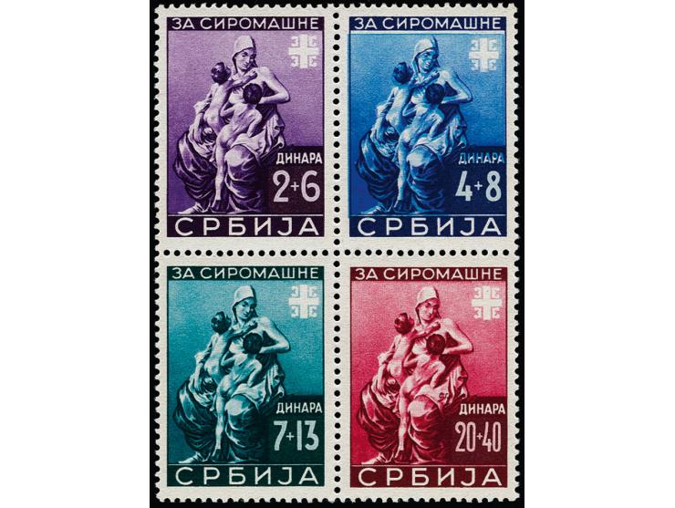 1942, Für die Armen 2-20 D., Herzstück mit Stecherzeichen, postfrisch, tadellos