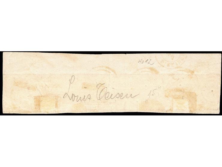 10 c. brownish-black, horizontal strip of 7, the right stamp somewhat touched and small marginal fault at upper right, otherw