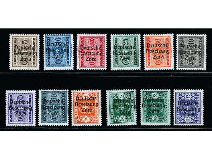 PORTOMARKEN: 1943, 5 C. - 5 L., 2 L. mit links- und rechtsliegendem Wasserzeichen, Type I, postfrisch, tadellos, teils signie