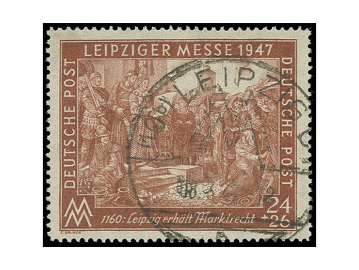 1947, Leipziger Messe, Kupfertiefdruck, 24 Pfg. gez. L13¼:13, Wz. Stufen flach fallend, sauber gestempelt, herstellungsbeding