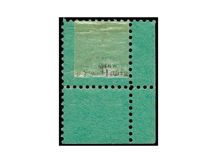 1945, 6 Pfg. auf maigrün, linke untere Bogenecke mit Druckereikennzeichen "Druckerei Nr. 2." mit sauberem Versandstellenstemp