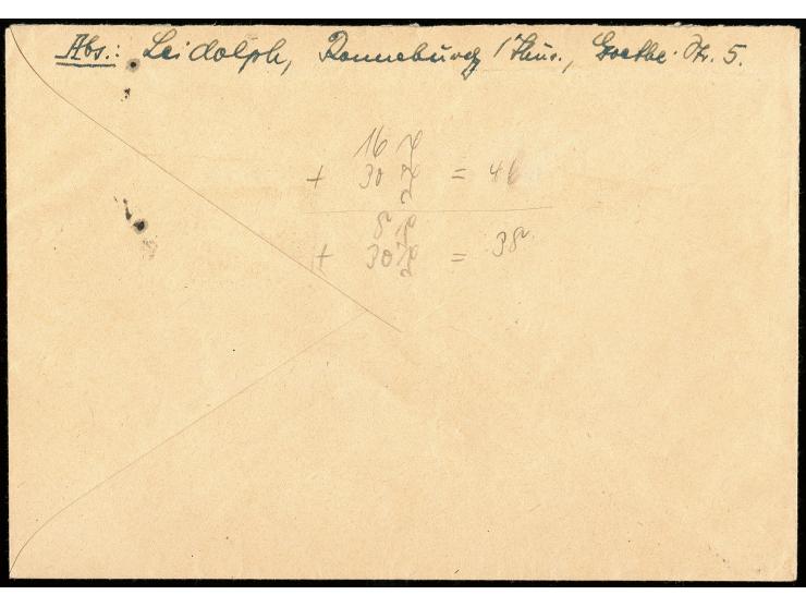 ANTIFA-Block auf dickem Papier, linke obere Bogenecke mit Zufrankatur, mit Stempel "RONNEBURG 24.12.45" auf überfrankiertem O