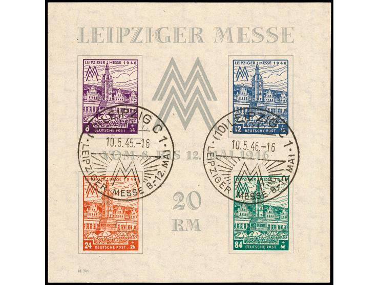 Leipziger Messe-Block, Stufen steil steigend, mit 2 Sonderstempeln, tadellos, Fotoattest Ströh BPP (Mi. 1.000,-)