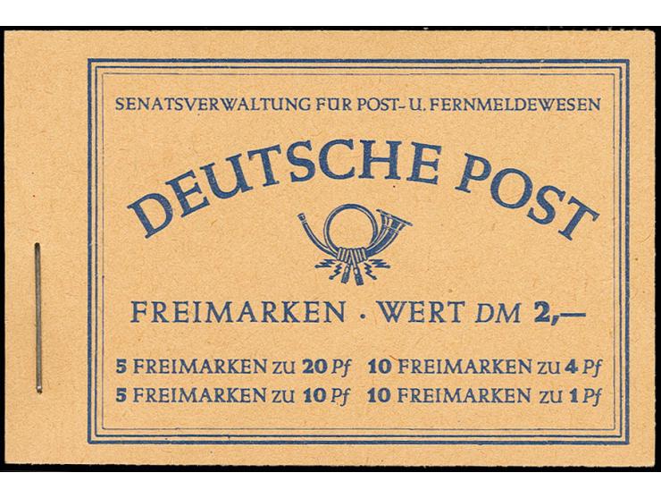 1952, Berliner Bauten, komplettes Heftchen, postfrisch in tadelloser Erhaltung, sign. Schmidl BPP mit Fotoattest