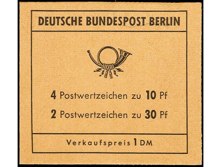 1970, Brandenburger Tor, komplettes Heftchen mit Werbung c, postfrisch in tadelloser Erhaltung mit herstellungsbedingten Deck