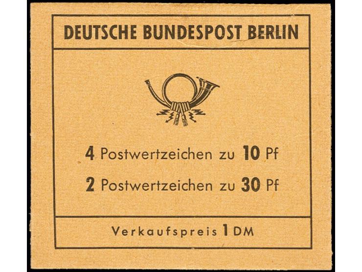1970, Brandenburger Tor, komplettes Heftchen mit Werbung c, postfrisch in tadelloser Erhaltung mit herstellungsbedingten Deck