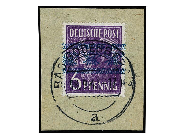 1948, Arbeiter mit Bandaufdruck: 6 Pfg. mit blauem Bonner Aufdruck mit zentrischem Stempel "BAD GODESBERG 18.9.48" auf Briefs