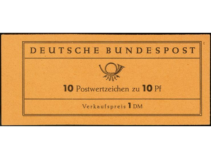 1960, Heuss II, Versuchsausgabe, komplettes Heftchen mit schwarzer, 5stelliger Bogenlaufnummer "99796", postfrisch, Feld 10 m