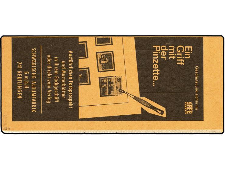 1965, Albertus/Tegel, komplettes Heftchen mit dickem, starren, unbiegsamen Deckelkarton, Randleistenvariante XIII, postfrisch
