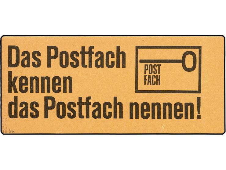 1967, Brandenburger Tor, Versuchsauflage, komplettes Heftchen mit dickem Deckelkarton, Randleistenvariante V, postfrisch in t