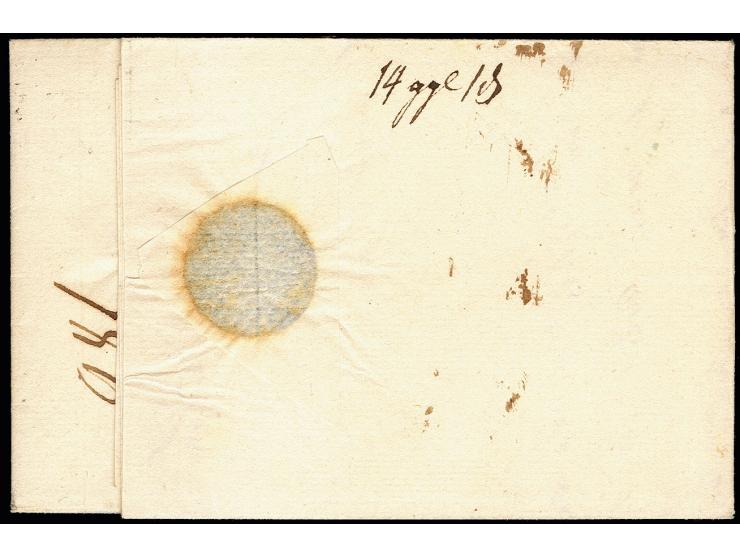 "BERG P. BÜREN", L1 sauber auf kpl. Faltbrief 1812 von Paris nach Blankenburg am Harz mit diversen Taxen