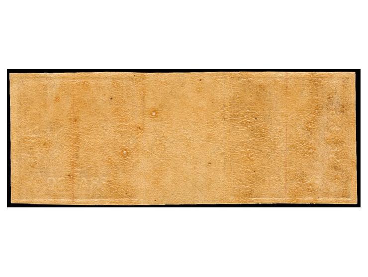 6 Kr. braun, Platte 3, waagerechtes Zwischenstegpaar, sogenannte 'Brücke', farbfrisch und allseits breitrandig, ungebraucht, 