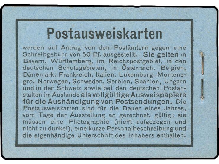 1913, Prinzregent Luitpold, schwarz auf hellgrauultramarin, Ordnungsnummer 7, komplettes Heftchen mit allen Zwischenblättern,