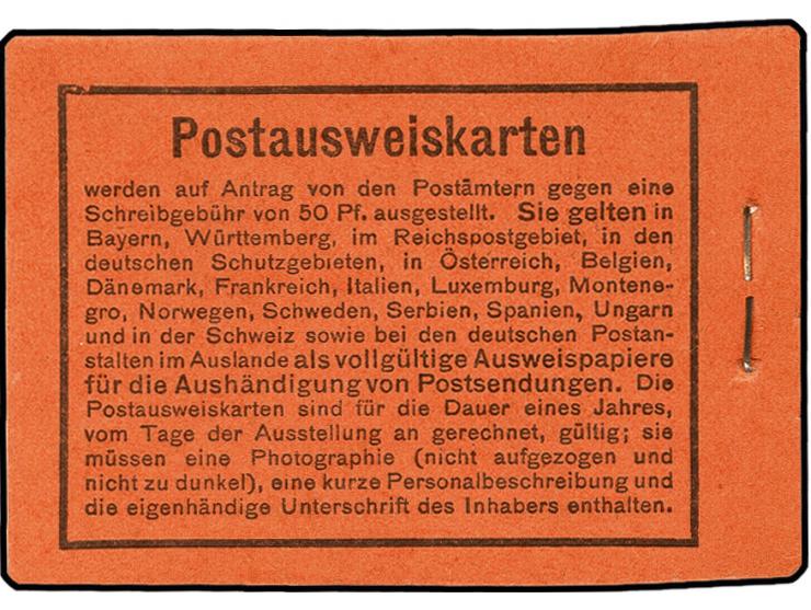1913, Prinzregent Luitpold, schwarz auf orange, Ordnungsnummer 9, komplettes Heftchen mit allen Zwischenblättern, in tadellos