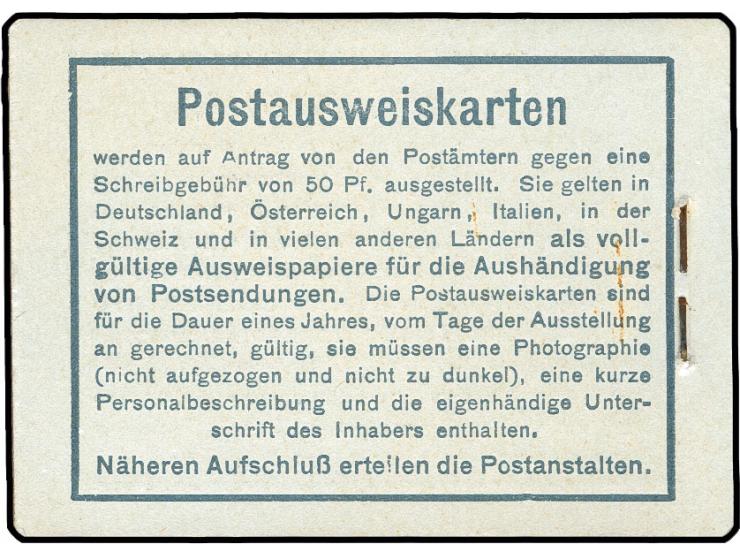 1914/16, König Ludwig III., schwarz auf hellgrauultramarin, Ordnungsnummer 1, komplettes Heftchen mit allen Heftchen- und Zwi