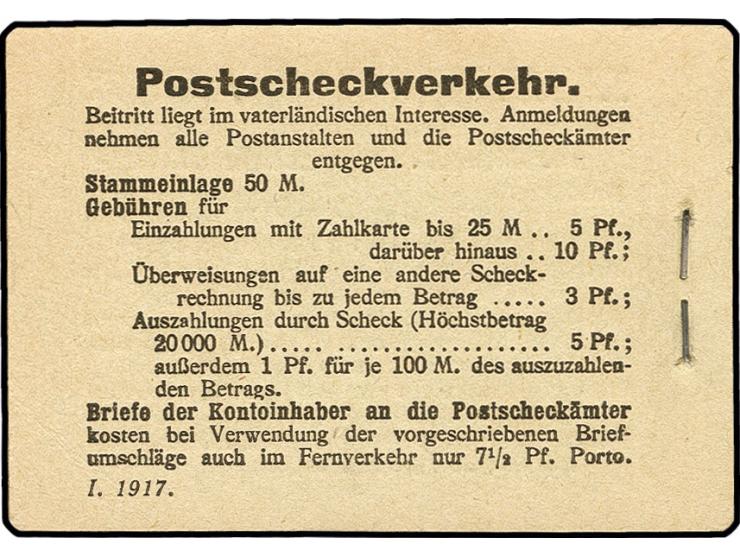1914/16, König Ludwig III., schwarz auf hellgraugrün, Ordnungsnummer 2, komplettes Heftchen mit allen Heftchen- und Zwischenb