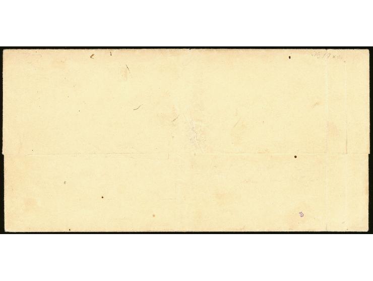 ½ Gr. braunorange, farbfrisch und allseits überandig aus der rechten unteren Bogenecke mit 3 bzw. 4mm Bogenrand, mit klarem R
