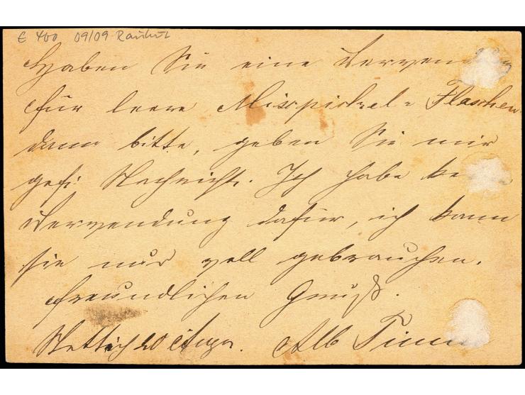 1875 (ca.), "AUS STETTIN PER DAMPFSCHIFF", Ra2 klar auf Ganzsachenkarte 1 Gr. mit viel Text nach Swinemünde ohne weitere Verm