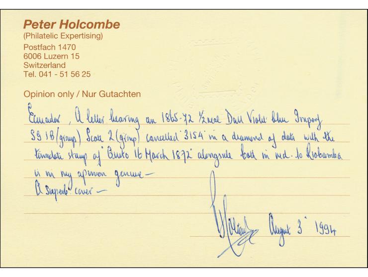 ½ r. blue on wove paper, fresh colour and close to good margins all around tied by neat red rhombus of dots numeral "3154" wi