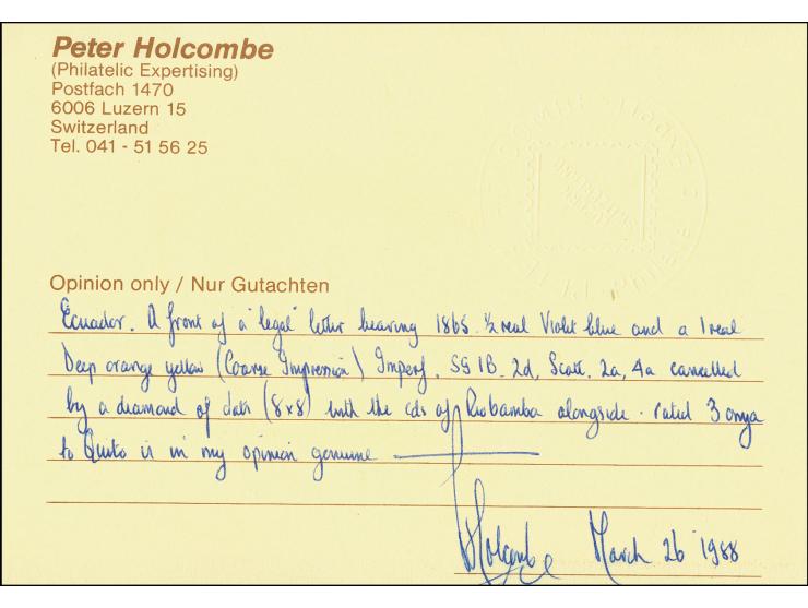 1 r. yellow  and ½ r. blue with clear to good margins tied by diamond of dots with adjacent cds. to front of legal document t