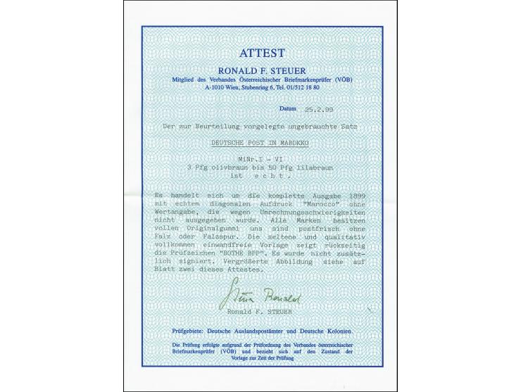 1899, Unverausgabte 3-50 Pfg. kpl. postfrisch, sign. Bothe BPP, Fotoattest Steuer VÖB (Mi. 2.300,-)