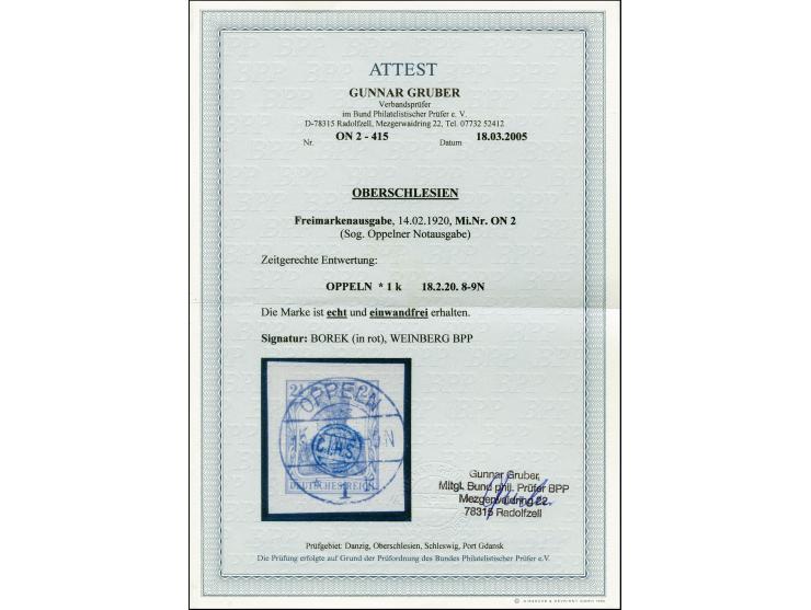 2½ Pfg. sauber gestempelt auf Briefstück, tadellos, u.a. sign. Weinberg BPP und Fotoattest Gruber BPP
