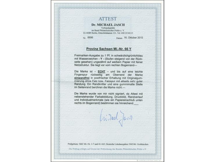 1 Pfg., Wasserzeichen Stufen steigend, postfrisch vom rechten Bogenrand (dort Knitter und gummimatte Stelle), rückseitig am O