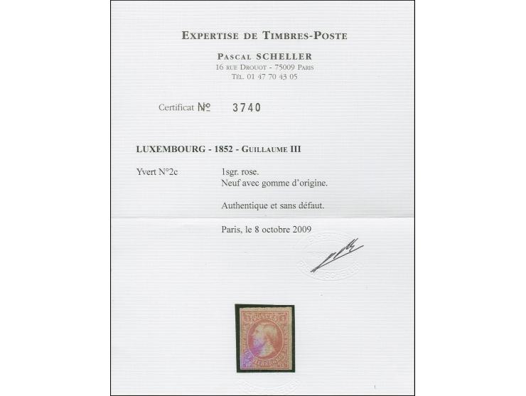1 sgr. rose, nice fresh colour and ample to large margins, unused with fresh original gum, very fine, certificate Scheller (2