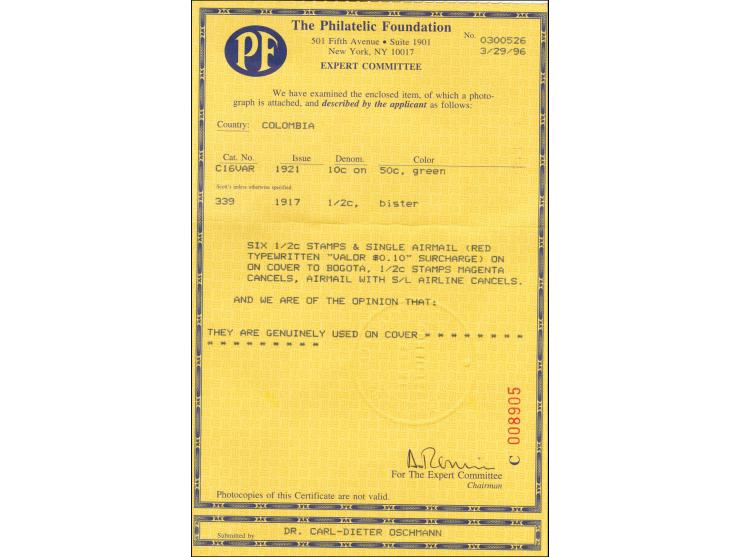 Provisionals red Typewriter Surcharge: November 1920, "VALOR $0.10" in red on 50c. pale green with two-line cancel "NAVEGACIO