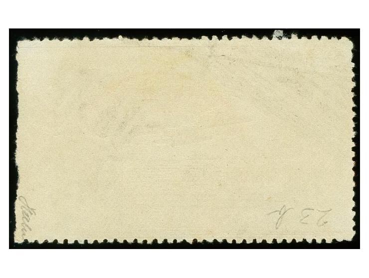 1921, Second Issue Landscape and Airplane surcharged "VALOR 30 CENTAVOS", 50 c. green from the right sheet margin with surcha