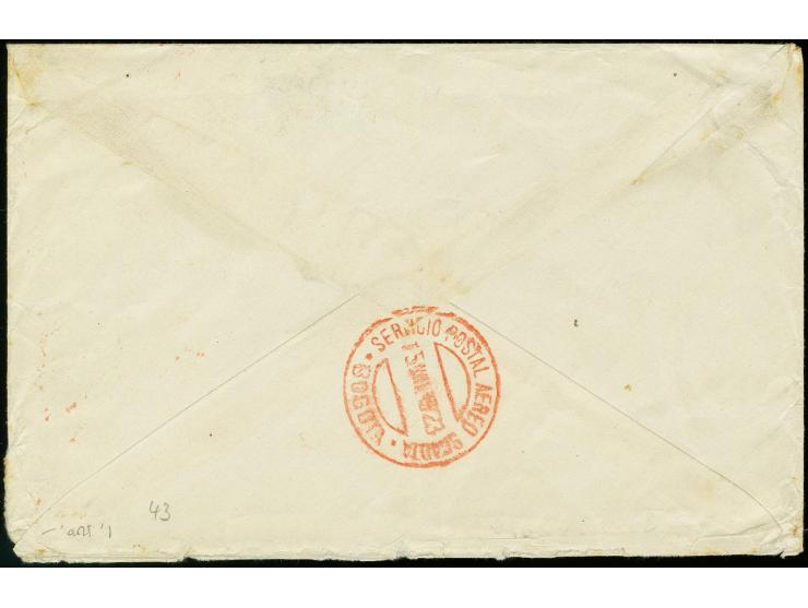 Handstamps on 1921 issue: Germany, 20 and 30c. with additional franking tied by red "SERVICEO POSTAL AEREO 13.VIII.1923" to o