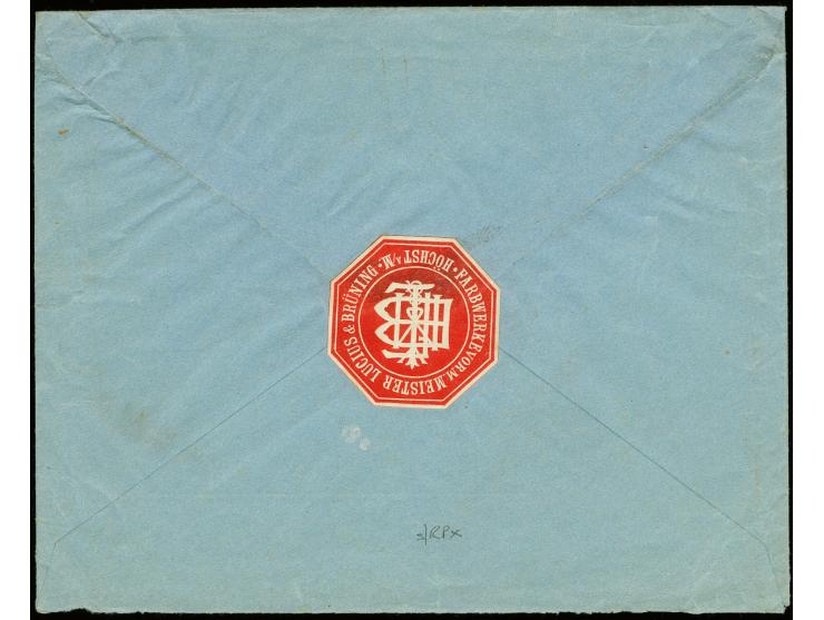 Handstamps on 1921 issue: Germany,30c. with handstamp in blue-black tied by red cds. "SERVICEO...BARRANQUILLA 17.V.1923" to c