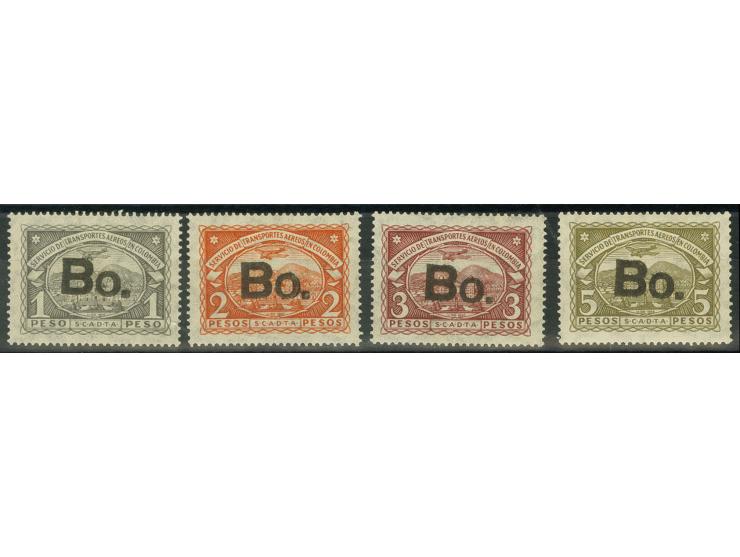 Handstamps on 1923 issue: Bolivia, 1-5p., unused with original gum and, fine, signed Roumet a.o.