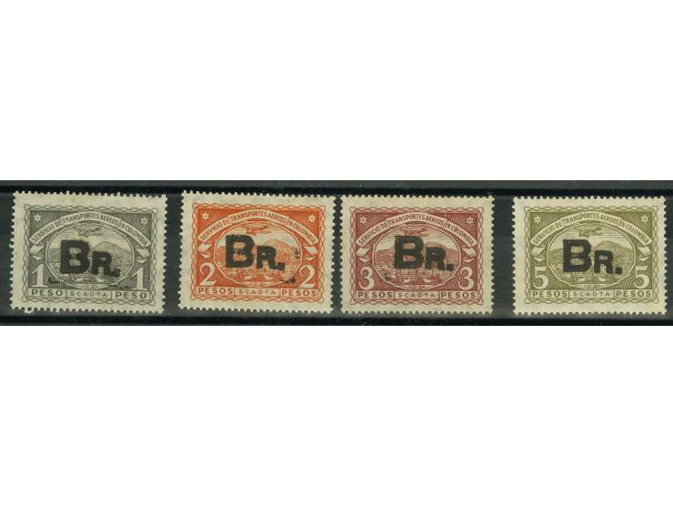 Handstamps on 1923 issue: Brazil, 1-5p. with black 7mm handstamp, unused with original gum, fine and scarce, 1,2 and 5p. sign