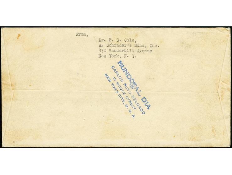 Black machine overprints on 1923 issue: United States, 5c-1p. and 20c. grey with "R" overprint with additional franking tied 