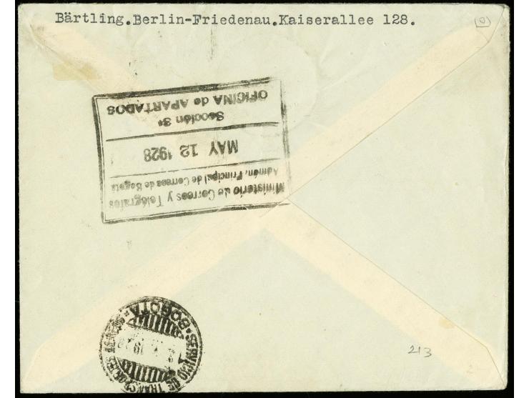 Black machine overprints on 1923 issue: Italy, 10 and 20c. in combination with Colombia 4c., tied by cds. "SERVICEO DE TRANSP
