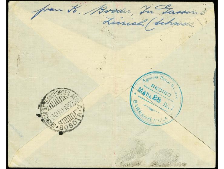 Black machine overprints on 1923 issue: Switzerland, 30c. blue in combination with Switzerland 30rp. blue, tied by cds. "SERV