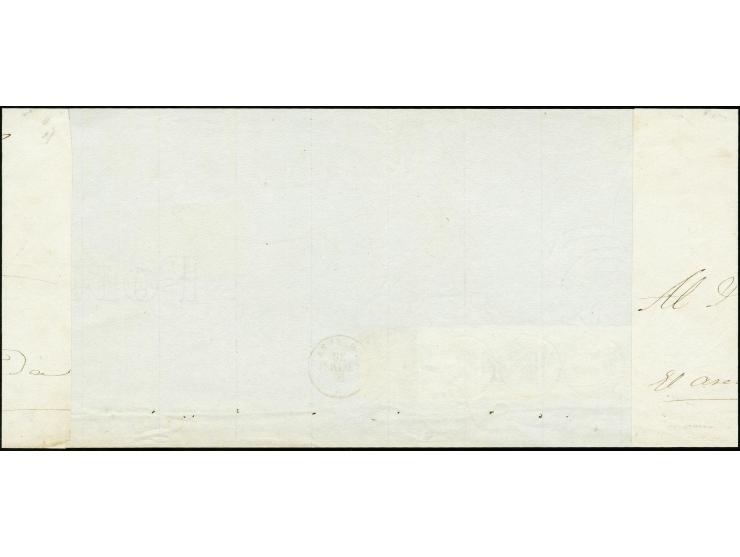 1 r. dark green as fine horizontal strip of four in combination with ½ r. blue, all with good margins, tied by cds. "RIOBAMBA