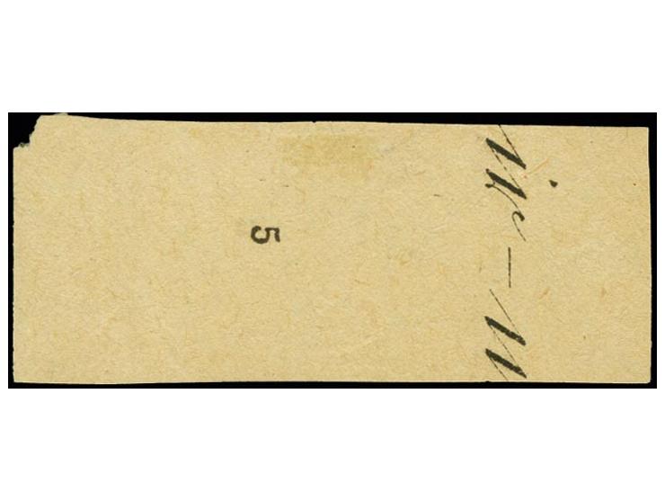1919, Seagull 35k. as horizontal pair with right sheet margin on grey paper with black printed letters on front, fine (Hurt/O