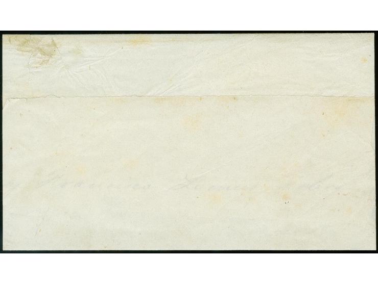 4 r. brown-red, a fine horizontal strip of three with typical margins tied by cds. "QUITO 20 69" to small part of letter, qui