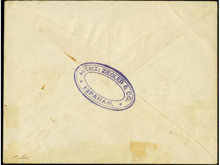 1897, Mozaffar-eddin Shah 10 kr. orange with 1902, "Provisoir" 2 kr. green, tied by cds. "DJOULFA 16/11" to postal stationery