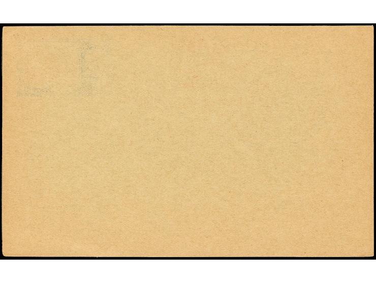 POSTAL STATIONERY: 1938, Airmail postcard, 50 d. red & blue, unused, slight toning on bottom right, otherwise fine and scarce