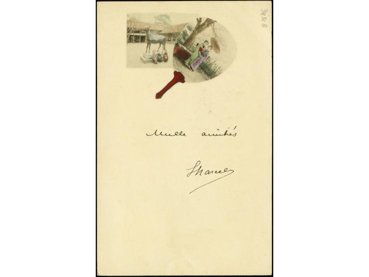 1901, plum blossoms 4 ch. tied by "SEOUL 13 (AUG) 01" to Japanese stationery (form use) via Chemulpo, Shang-Hai and "PORT SAI