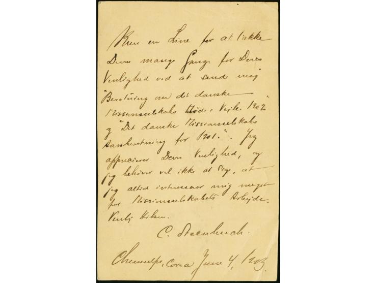 1901, UPU stationery card 4 ch. brown cancelled by "CHEMULPO 5 JUL 03" via French p.o. "SHANG-HAI" resp. French mail steamer 