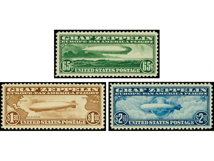 1930, Graf Zeppelin 65 c.-2,60 $, unmounted mint, 2,60 $ with gum skips at bottom, otherwise fine