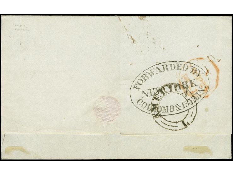 1841, "AMERICA L", undated double cirle of Liverpool, clear strike on reverse of folded letter from Havanna with handwirtten 