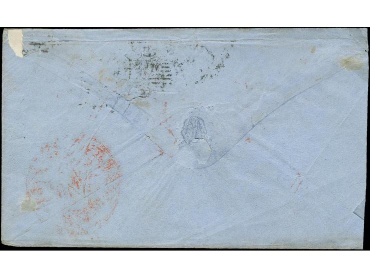 1861, Victoria 1 sh. green tied by duplex "LONDON AU.31.61/WC 10" to cover with handwritten endorsement "pa. Africa..." to Br