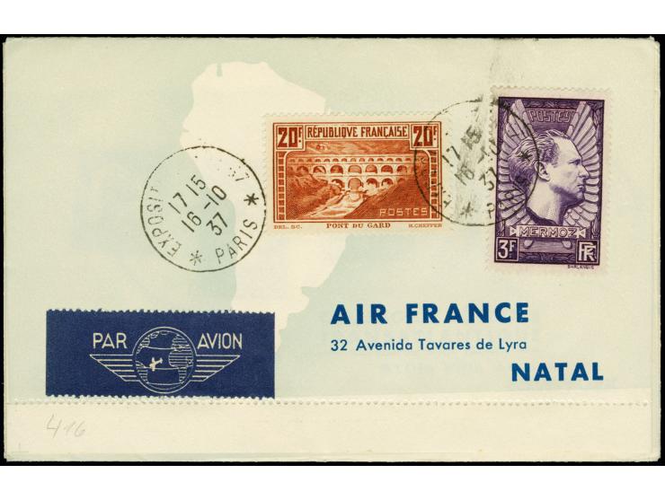 FRANCE: 1932, world round trip cover France-Brasil-USA-Hongkong-France