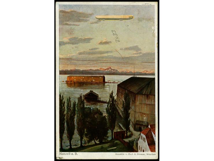 Viktoria Luise: Bordstempel vom 27.SE.1913 sehr klar auf Delag-Karte "Manzell a.B." mit 5 Pfg. Germania und Poststempel "FRAN